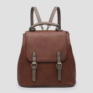 JEN&CO BROOKS CONVERTIBLE BACKPACK BAG/SHOULDER BAG-BROWN SRP:$78